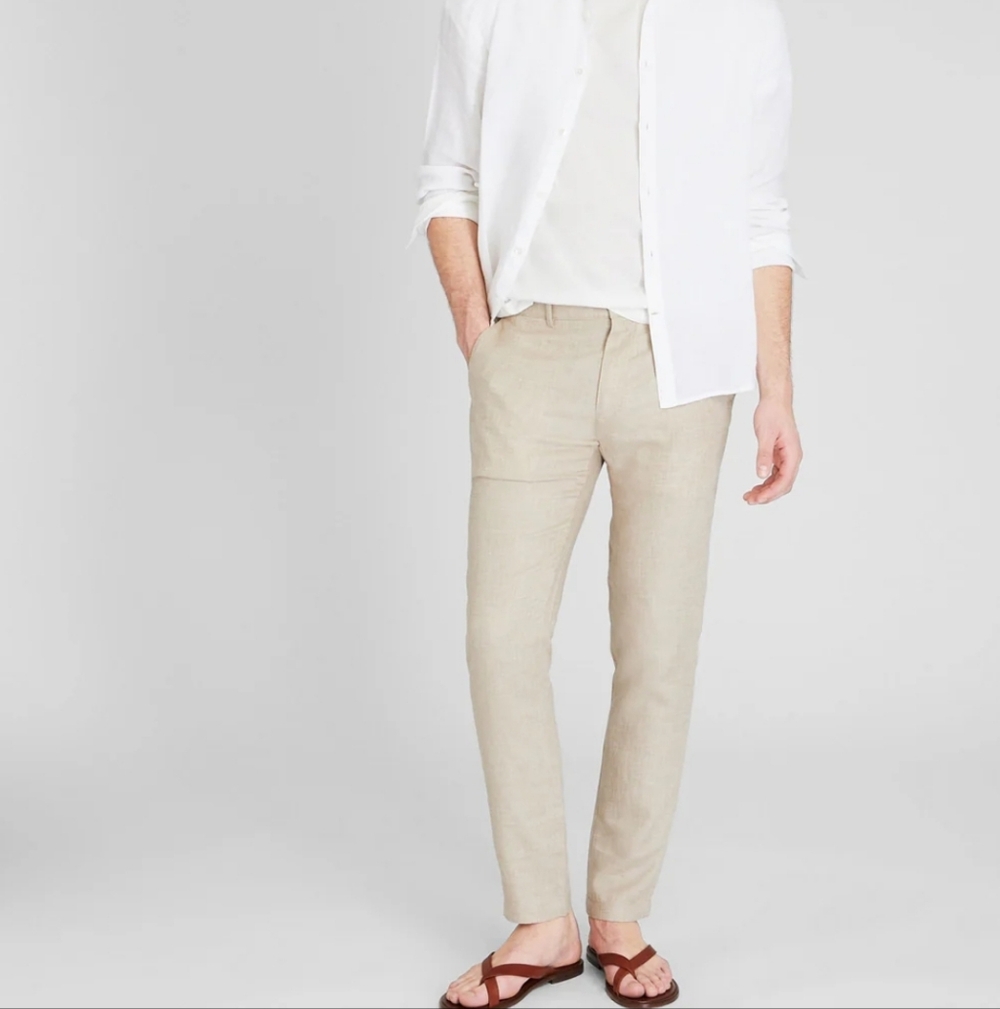 Club Monaco Conor Beige Linen Pants